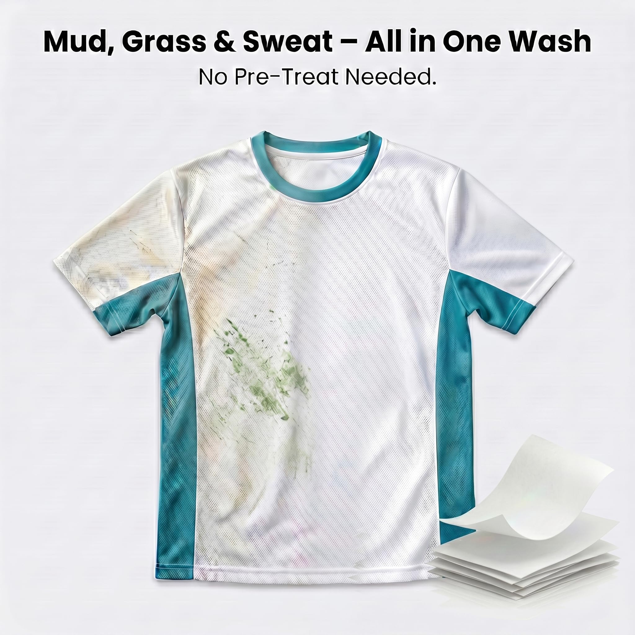 blue fresh Activewear Laundry Detergent Sheets - Gardenia Scent Sports Detergent Sheets for Sweat & Workout Clothes, Lipase Washer Sheets for Sport