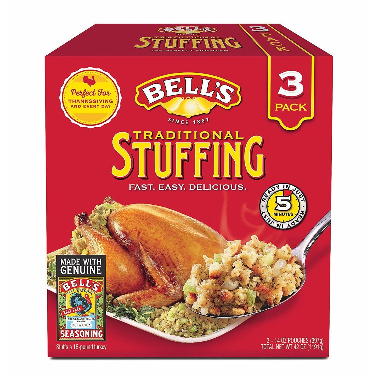 Bell's Traditional Stuffing Mix, 3 pk./14 oz.