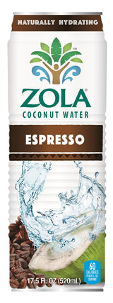 Zola Coconut Water with Espresso 17.5 Ounce (Pack of 12)