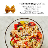 DeLallo Whole Wheat Farfalle Bowtie Pasta, 1 Pound Bag, 7 Pack, Butterfly Shape Noodles, 100% Organic, Imported from Italy, Made with Whole Durum