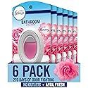 Febreze Bathroom Air Freshener, Odor-Fighting Plug-In Alternative, Home, Bathroom & Kitchen Use, Downy April Fresh Scent, 6 Count
