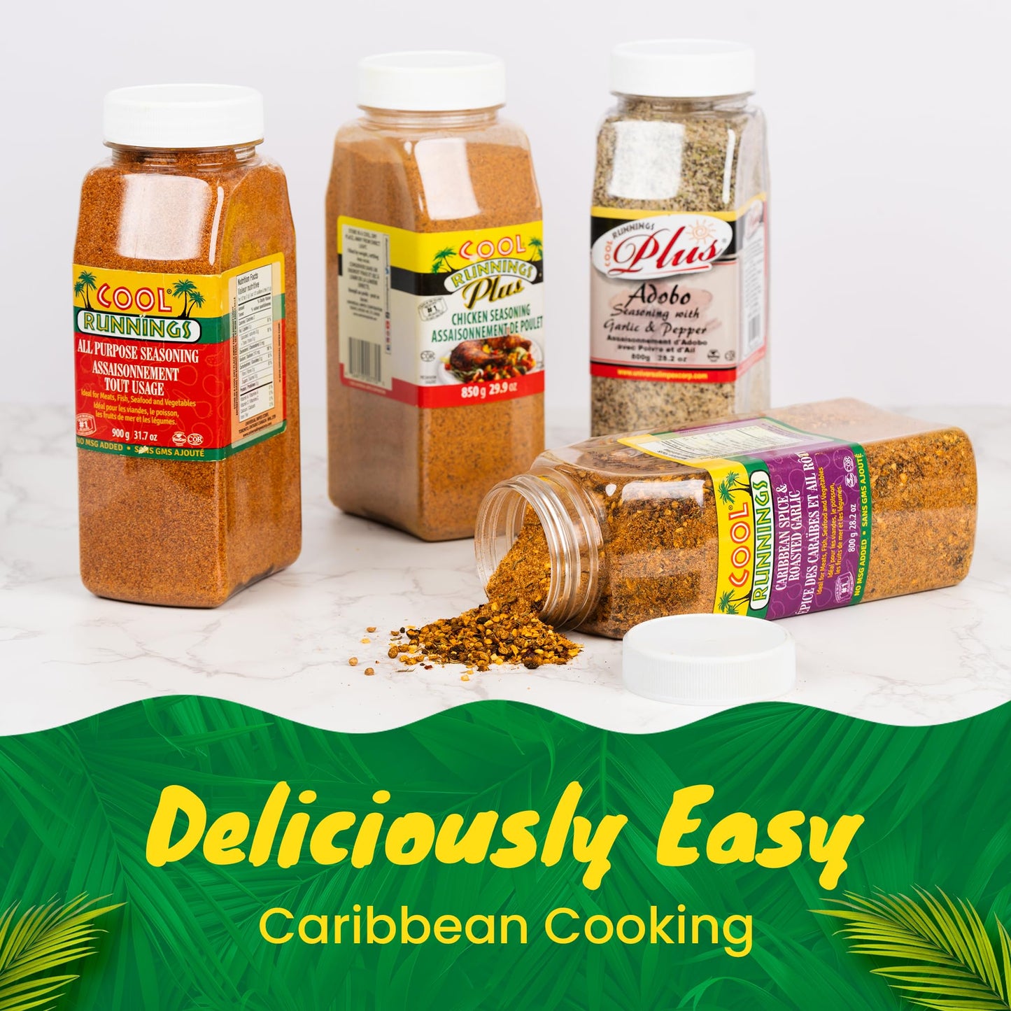 Cool Runnings Caribbean Spice & Roasted Garlic Powder 800g - Used for Grilling, Roasting, and Marinating Meats, Seafood, and Vegetables, Perfect