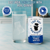 Top Hat East India Tonic Water with Real Quinine - Ideal for Cocktails & Mocktails - Profoundly Carbonated & Less Sweet - 52 Calories per Can - 7.5 Fl