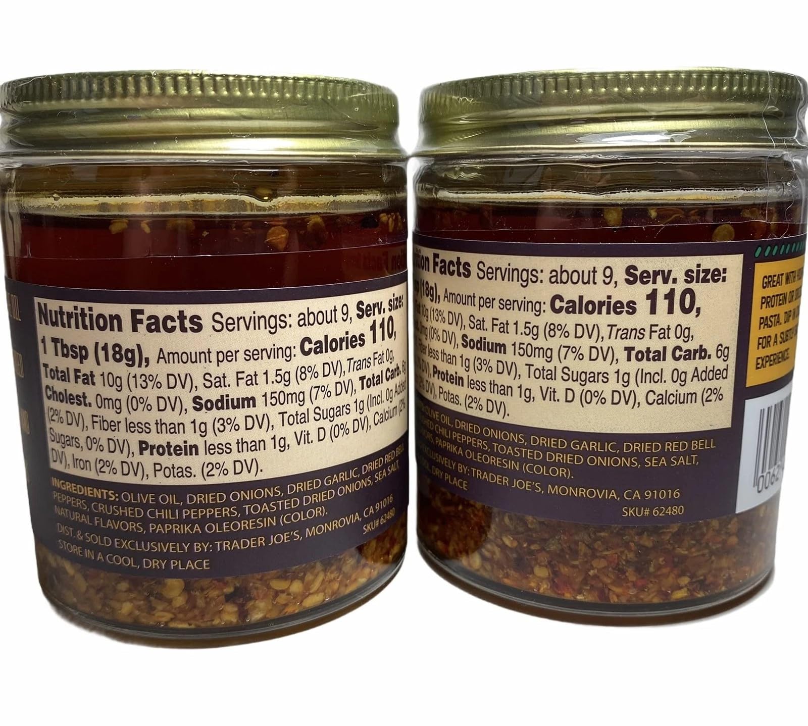 Trader Joe's Chili Onion Crunch, 6 oz (Pack of 2)