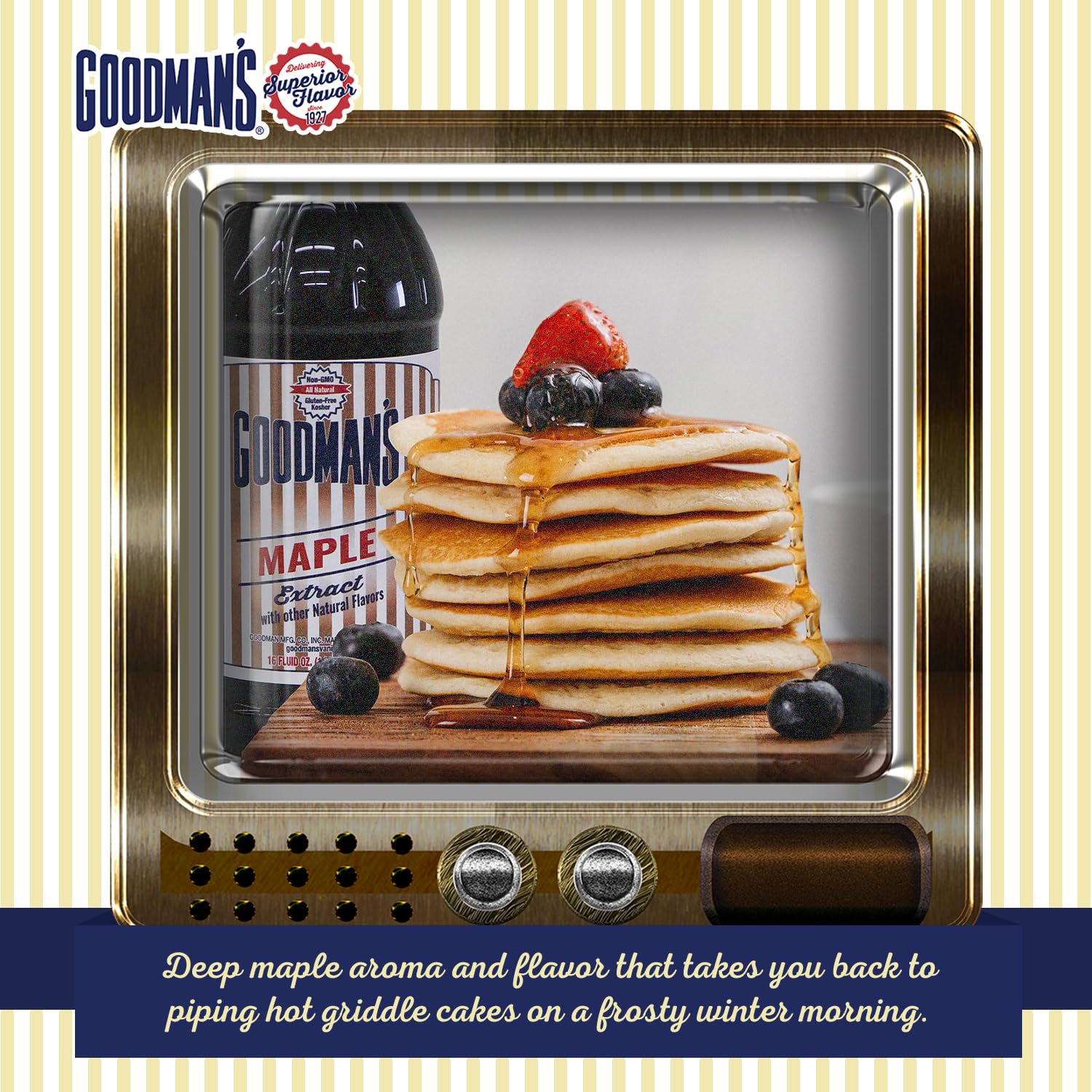 Goodman's Natural Maple Extract - Gluten-Free, Non-GMO, Kosher, Low Carb & Low Calorie, Low Alcohol, No Artificial Color, No Animal Products, No Sugar