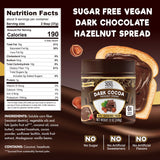 ChocZero Vegan Cocoa Hazelnut Spread - Sugar Free, Keto Friendly, Low Carb Chocolate Dessert & Bread Topping, Gluten Free, High Fiber, 12 oz Jar