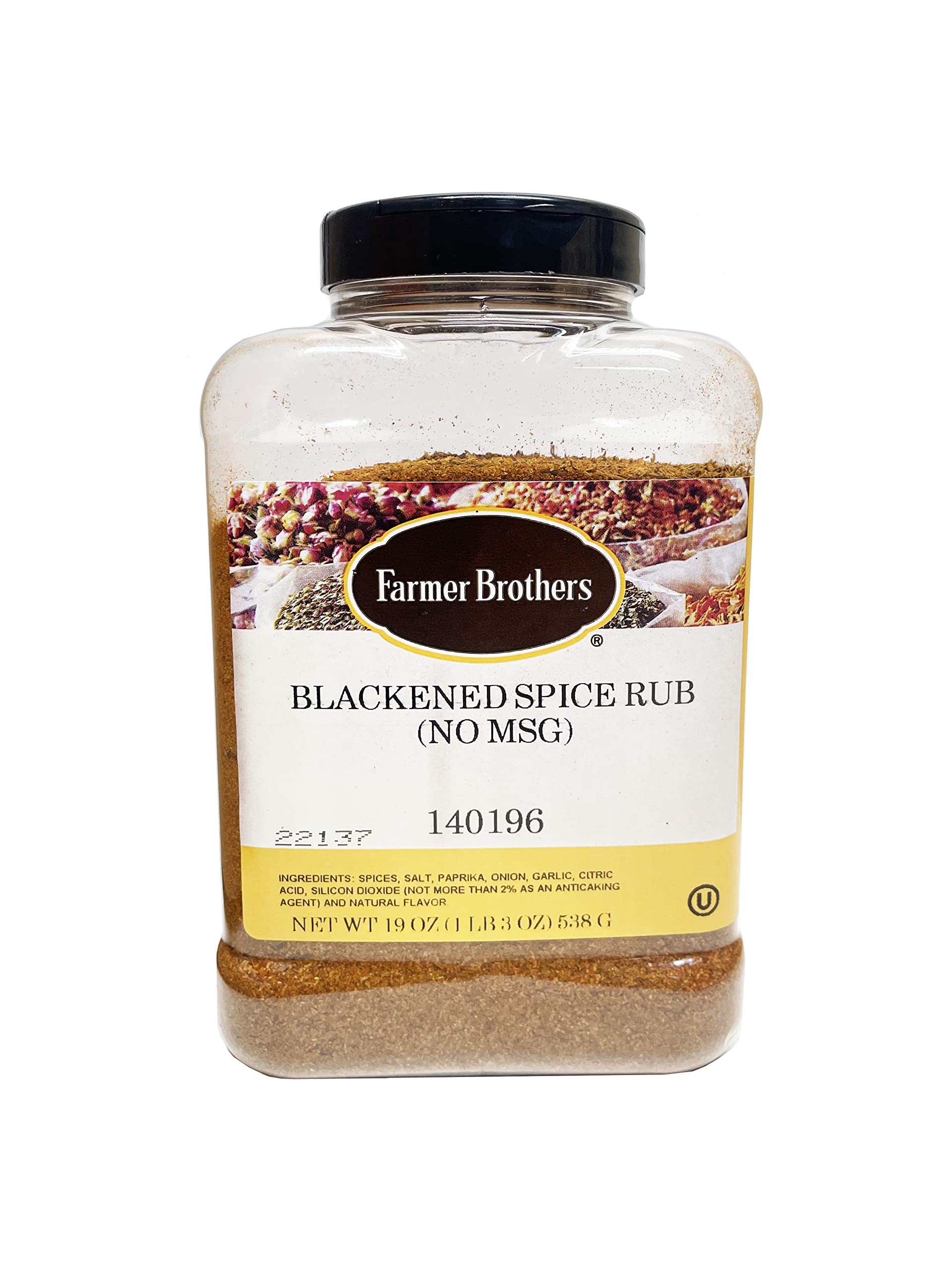 Farmer Brothers Blackened Spice Rub (No MSG), 1 lb 3 oz Foodserver Size by Farmer Brothers