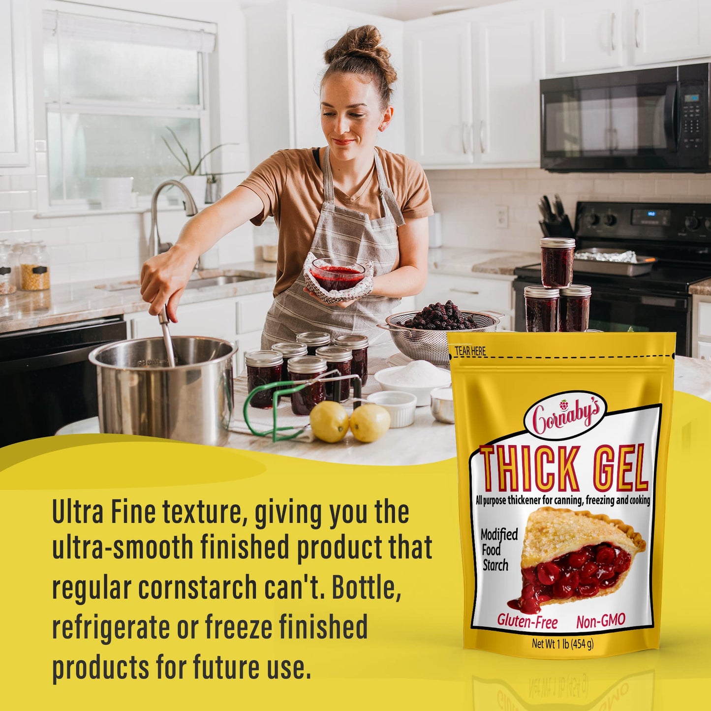 Cornaby’s Thick Gel 1 lb. (Pack of 1) | Premium Waxy Maize Starch, 2x More Thickening | Gluten-free, non-GMO, Natural Food Thickener for Thickening