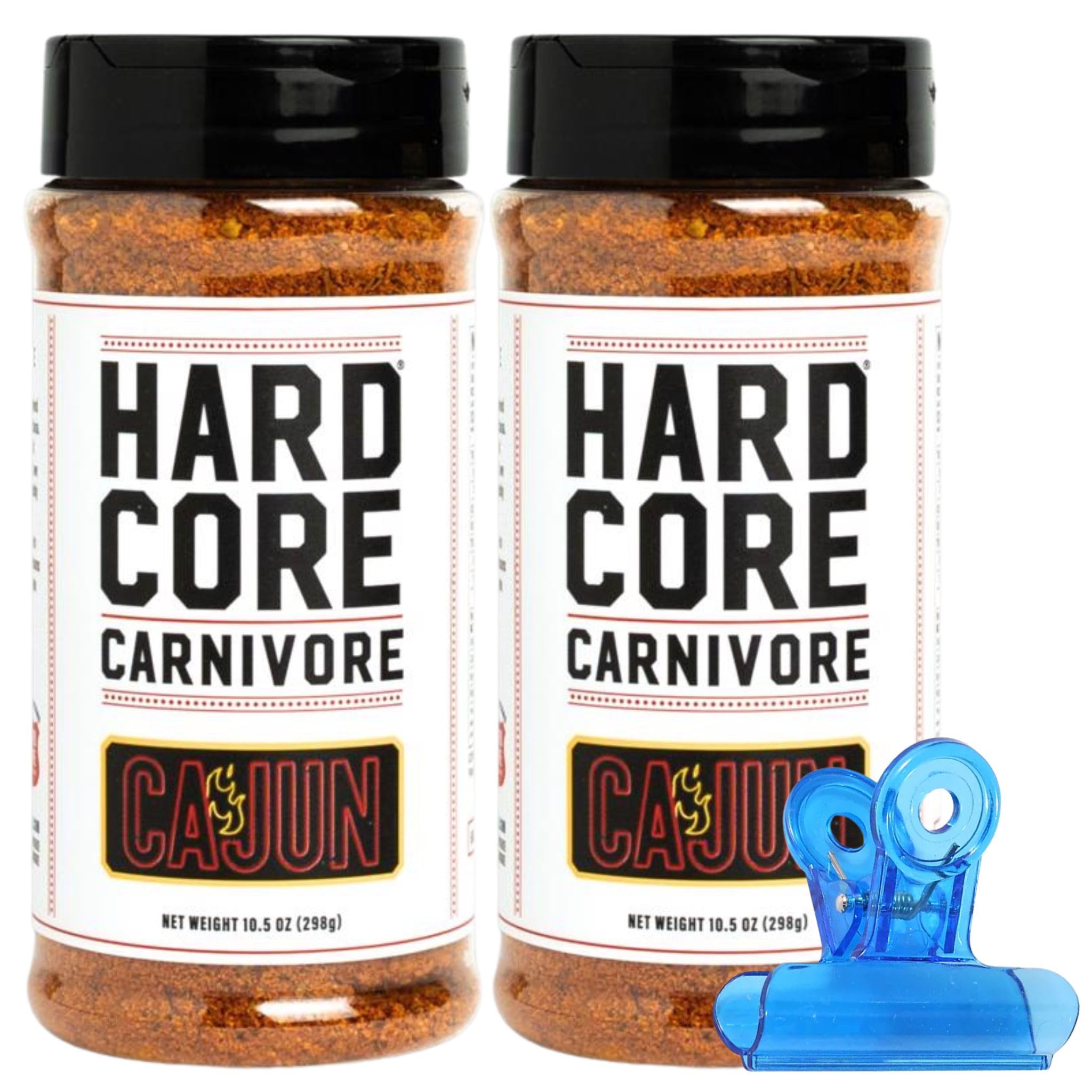 Hardcore Carnivore Cajun Bar-B-Q Rub Seasoning - 2x 10.5 oz Shaker Bottles - Rib Rub and Brisket Rub - Burger Seasoning and Steak Rub - Bbq Rub