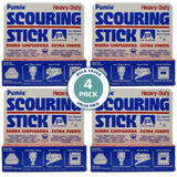 PUMIE Scouring Stick for Toilet (4-Pack) - Heavy Duty Cleaning Pumice Stone for Hard Water Rings, Rust & Stains - Non-Toxic & Chemical-Free - Natural