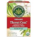 Traditional Medicinals Organic, Throat Coat Tea, Eucalyptus & Slippery Elm - Supports Respiratory and Throat Health - Kosher, Non-GMO, Caffeine-Free