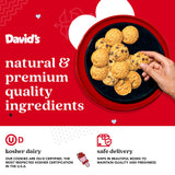 David’s Cookies Shortbread Cookies in Sweet Sampler Tin - Original and Chocolate Chip Shortbread Cookies in a Love-Themed Gift Tin - Gourmet Food Gift