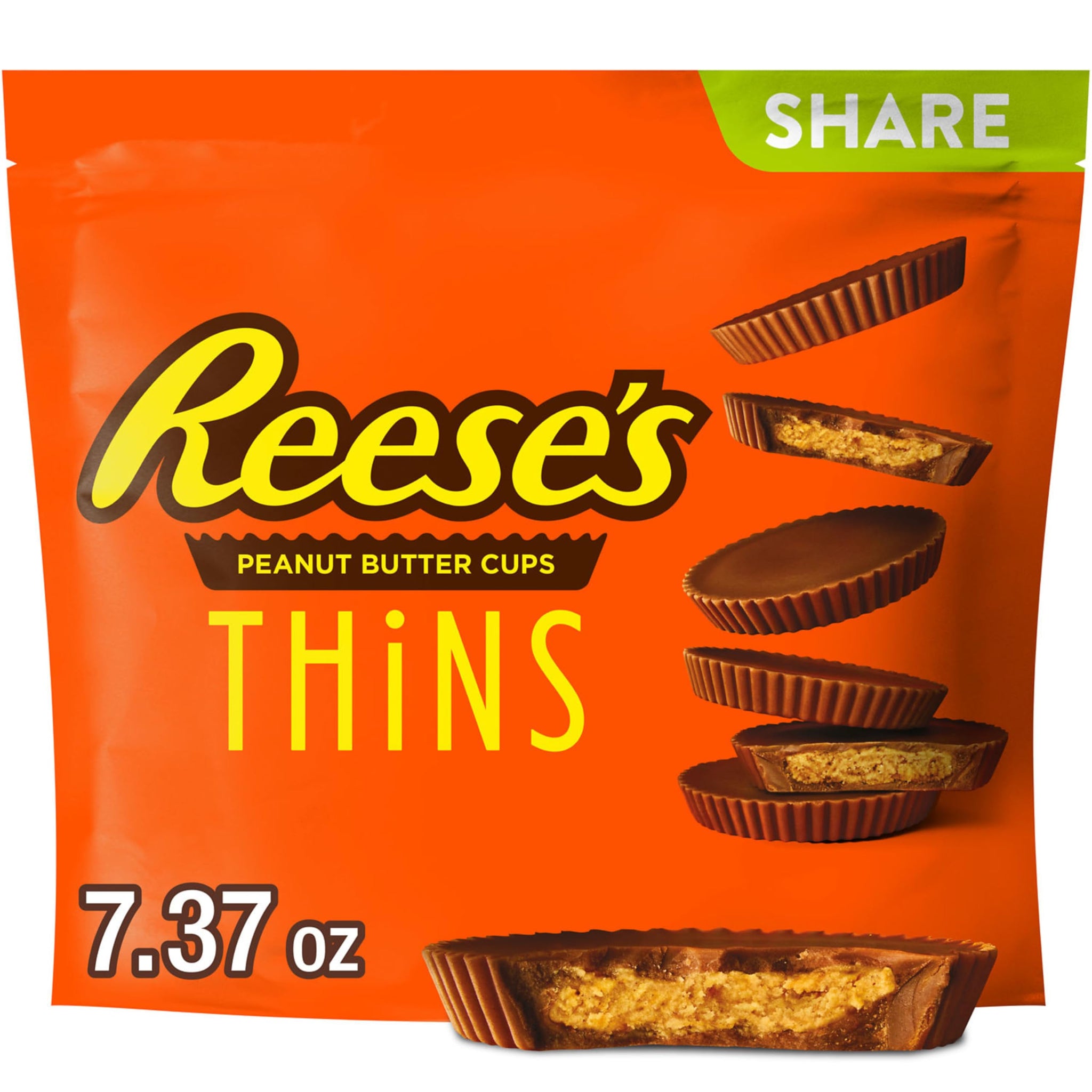 Reese's Thins, Milk Chocolate Peanut Butter Cups, Candy Share Pack, 7.4 Ounce