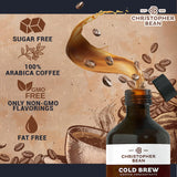 Christopher Bean Hand Crafted French Roast Flavored Coffee - Unsweetened Cold Brew & Iced Instant Coffee Distillate Liquid Java - Vanilla Coffee Beans