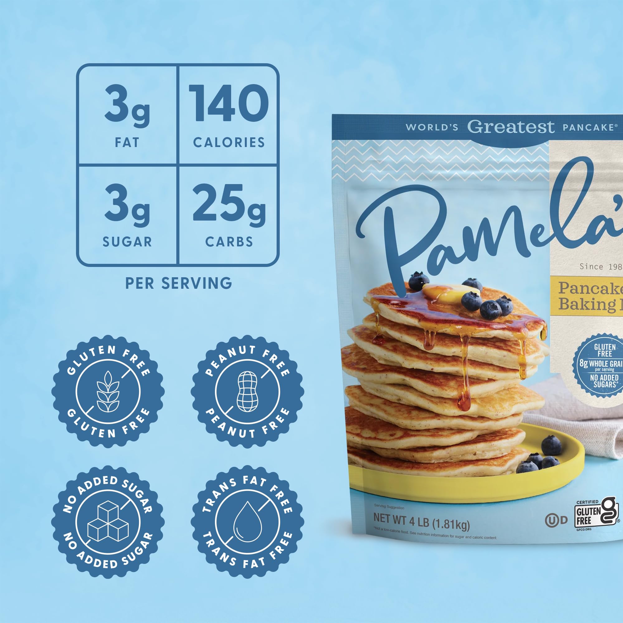 Pamelas Mix Pancake Baking Wf Gf