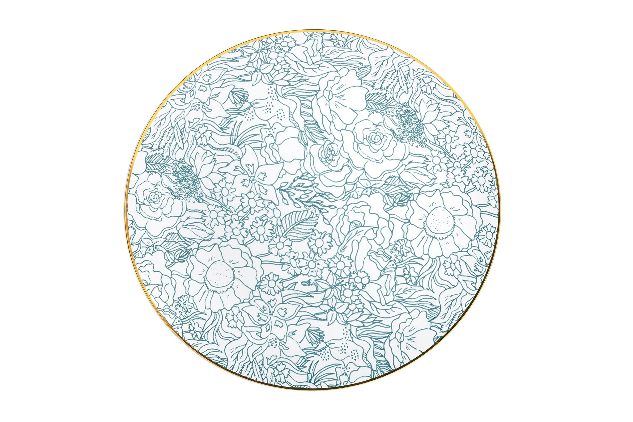 Trendables 120 Pack Disposable Dinnerware & Cutlery Combo Floral Brush Design Plates Includes: 20 10.25 in. Large Dinner Plates + 20 8" Dessert Plates