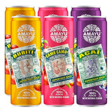 Amayu Exotic Super Fruit Juice | Variety Pack (Acai, Buriti, Camu Camu) | 100% Organic Juice From the Amazon | NO Sugar Added | Immune Support