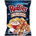 Lays Ruffles Sour Cream & Bacon Potato Chips, Large Bag, {Imported from Canada}