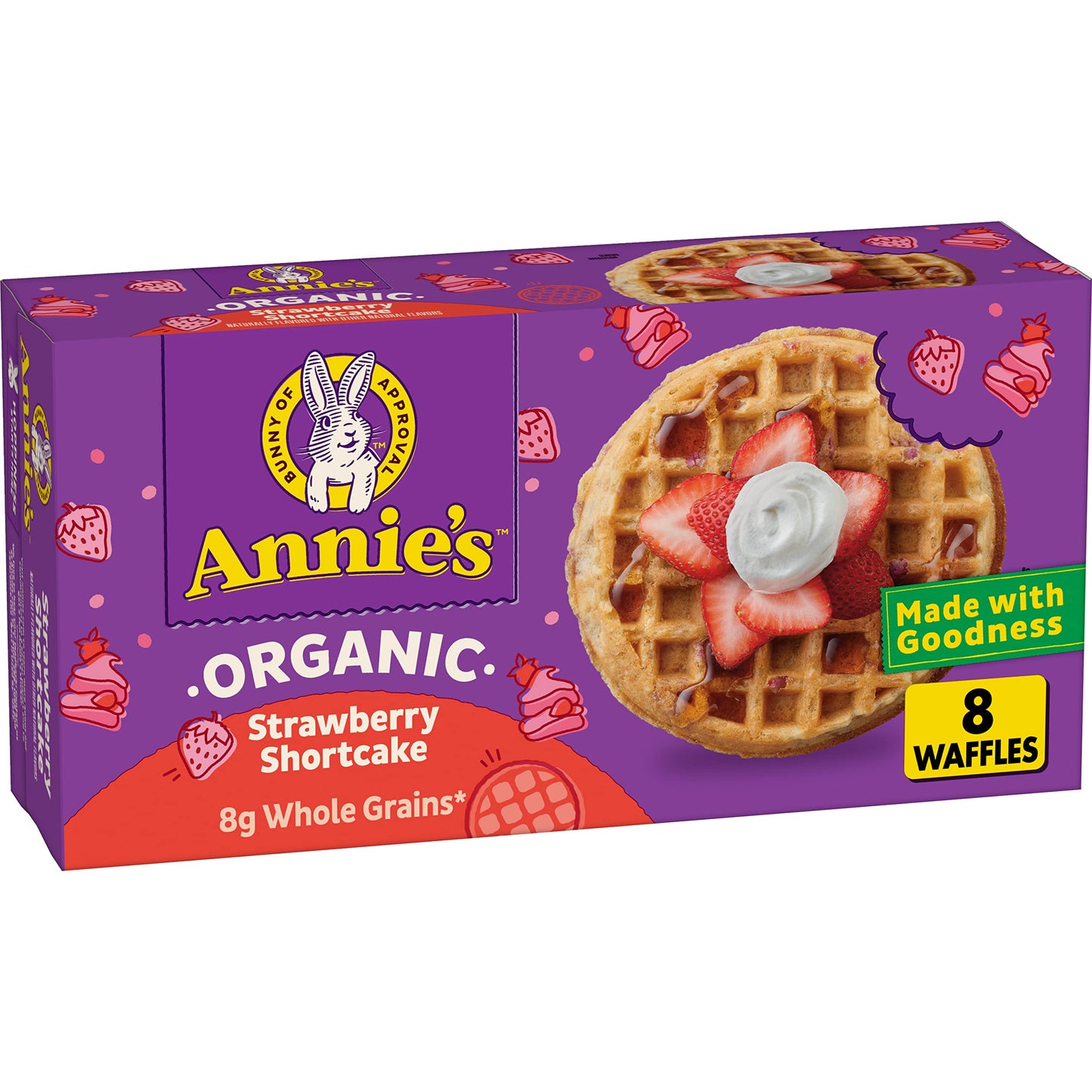 Annie's Frozen Organic Waffles, Strawberry Shortcake, 8 Waffles, 9.8 oz.