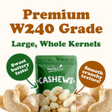 Food to Live Cashew Nuts, 2 Pounds - Large Size W240, Whole Nuts, Unsalted, Kosher, Raw, Vegan, Bulk