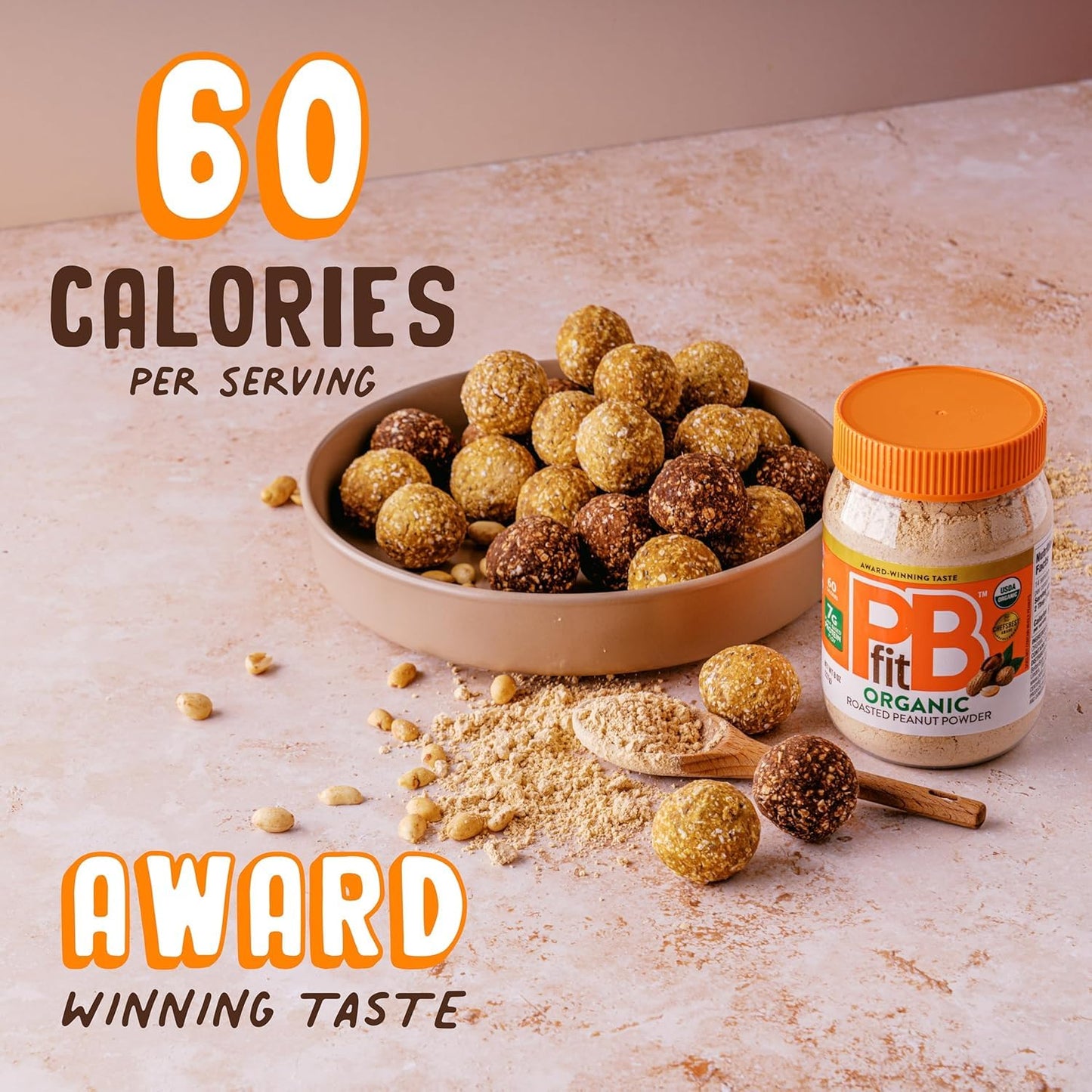 PBfit 8 Ounce Organic Peanut Butter Powder, Powdered Peanut Spread from Real Roasted Pressed Peanuts, 7g of Protein 7% DV, Gluten-Free, 60 calories