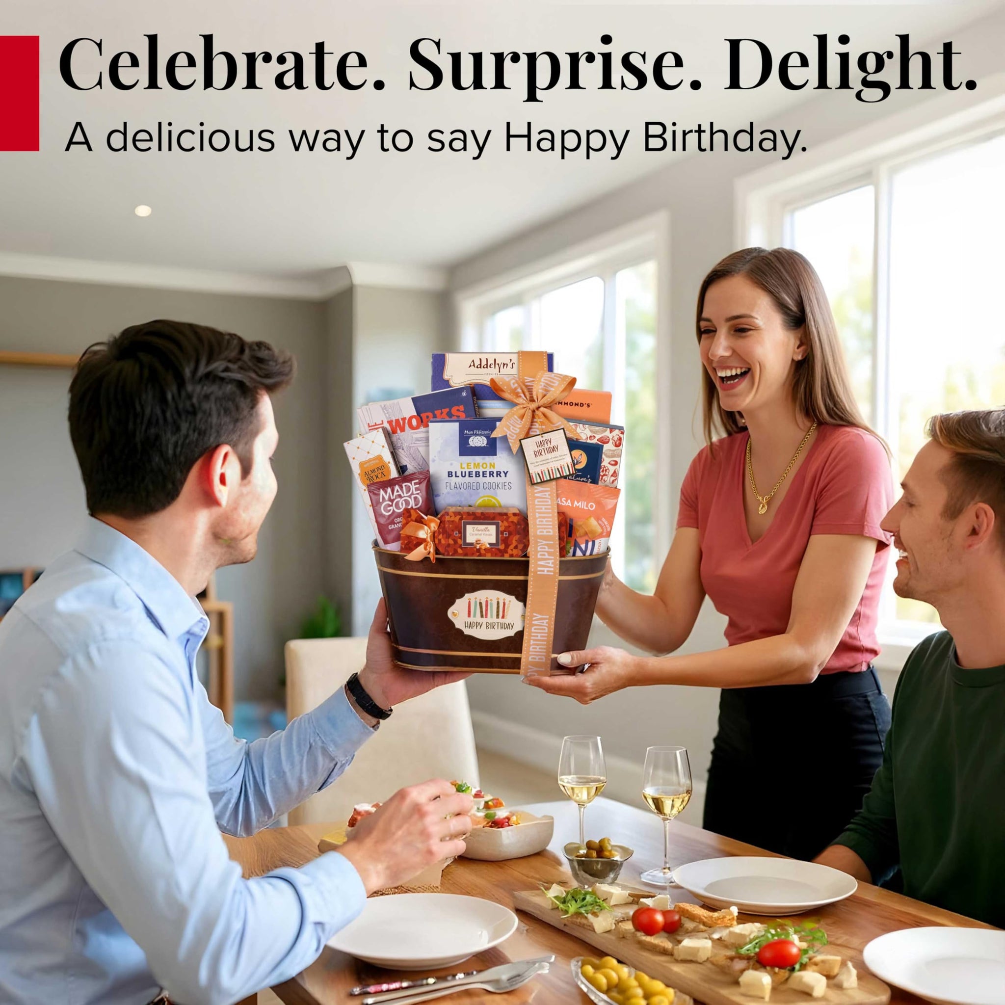 Broadway Basketeers Happy Birthday Gift Basket with Chocolates & Sweets Send Happy Birthday Wishes With This Beautiful Display Basket Enjoy a Large