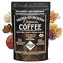 Elderwise Coffee with Mushrooms & Sea Moss - Lion's Mane, Chaga, Reishi & Cordyceps - 24 Servings - Healthy Coffee - Freeze Dried Instant - Chemical