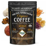 Elderwise Coffee with Mushrooms & Sea Moss - Lion's Mane, Chaga, Reishi & Cordyceps - 24 Servings - Healthy Coffee - Freeze Dried Instant - Chemical