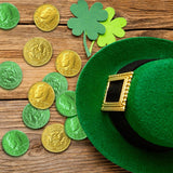 Belgian Milk Chocolate Gold & Green Large Coins - Smooth, Creamy European Chocolate Wrapped in Gold Foil, St. Patrick’s Day Candy for Parties, Parade