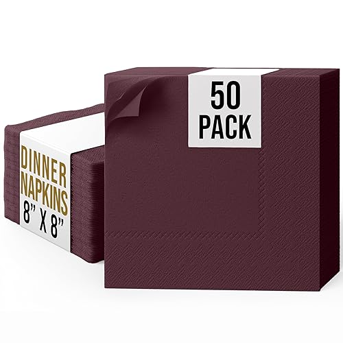 Party Solids Brown Dinner Napkins Disposable Everyday 50 Pcs 2 Ply Brown Napkins Disposable Paper Everyday For Parties & Party Supplies
