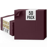 Party Solids Brown Dinner Napkins Disposable Everyday 50 Pcs 2 Ply Brown Napkins Disposable Paper Everyday For Parties & Party Supplies