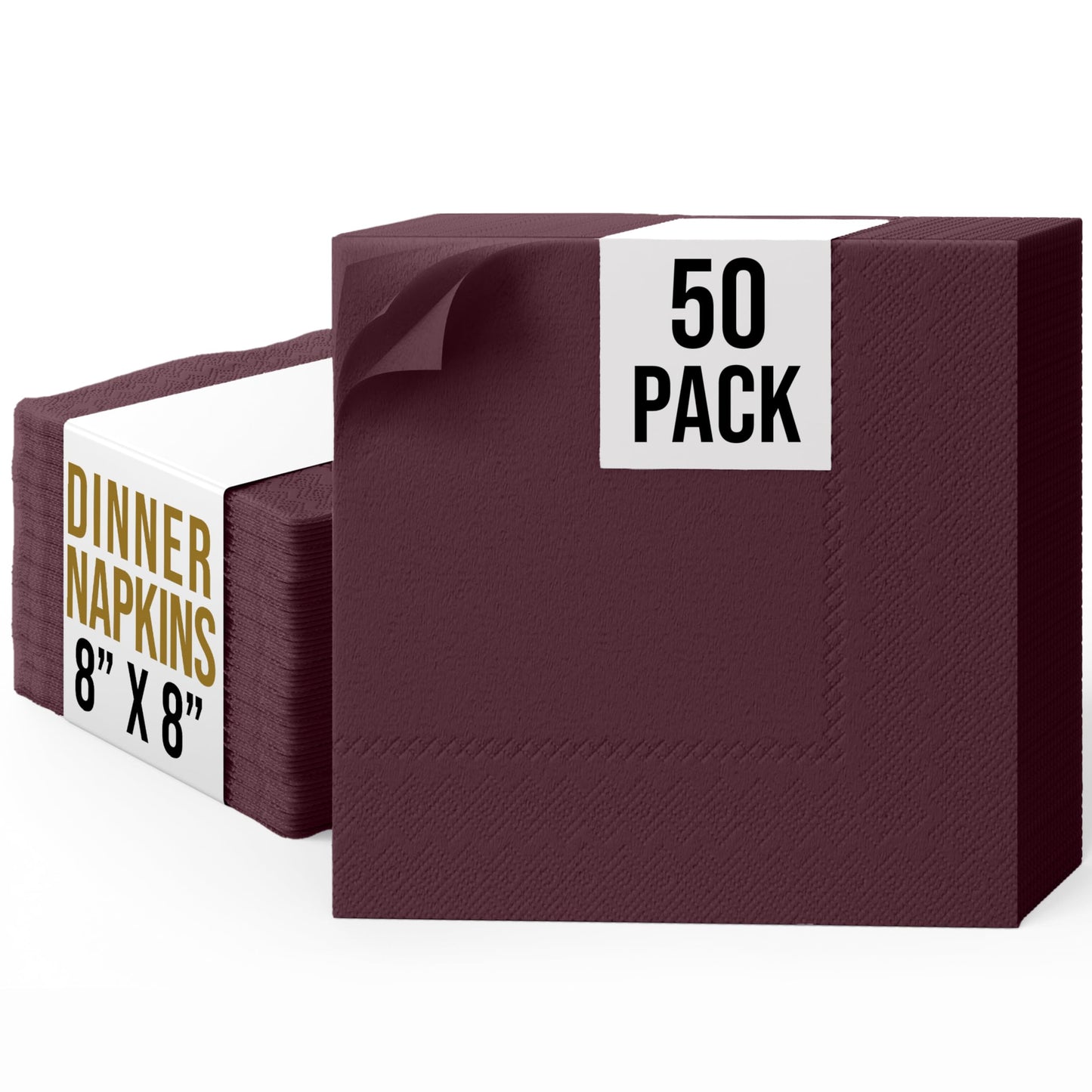 Party Solids Brown Dinner Napkins Disposable Everyday 50 Pcs 2 Ply Brown Napkins Disposable Paper Everyday For Parties & Party Supplies