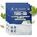 Purecise Toss & Go Laundry Detergent Sheets | 3-Pack Sampler, 30 Loads | Try Before You Commit | Fast-Dissolving, No Mess, Plastic-Free | Fresh Meadow