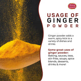 Spicy World Ginger Powder 5 LB Jar - Gluten Free, Bulk Ground Dried Ginger Root, Pure Zingiber Officinale, Warm & Spicy Flavor for Cooking, Baking