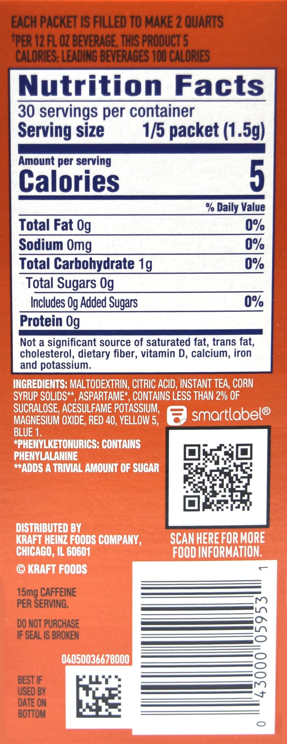 Crystal Light Sweet Tea Drink Mix, 12-Quart Canister (24 Canister Pack)