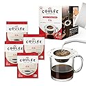 Coulée EcoPour O.G. Coffee, All Paper Single Serve Pour Over Colombian Coffee, Medium Roast, Use for Camping or Traveling, Pre Filled Compostable, All