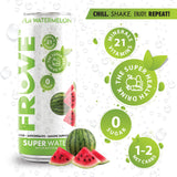 FrUve Super Water | Fiji Watermelon Flavor | 12 16oz Cans | Healthy Drink | Zero Sugar | Low Calorie Drink | Powerful Antioxidants | Boosts Immune