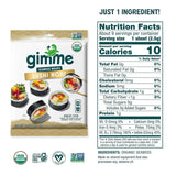 Gimme Seaweed Sushi Nori Premium Organic Roasted Seaweed Sheets, Keto, Vegan, Gluten-Free, Restaurant-style Sushi Nori Sheets 0.81 Ounce (Pack of 1)