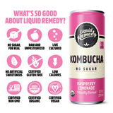 Liquid Remedy Kombucha Sugar Free Organic Drink, Low Calorie, Probiotic Like Tea for Gut Health - Fan Favorites Variety Pack - 8.5 Fl Oz Can, 24-Pack
