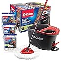 O-Cedar Easywring Microfiber Spin Mop & Bucket Floor Cleaning System + 3 Extra Refills (4 Refills Included)