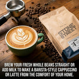 Stone Street Knee Buckling Espresso Beans, High Caffeine Coffee Blend, Dark Roast, Whole Bean, 2 LB