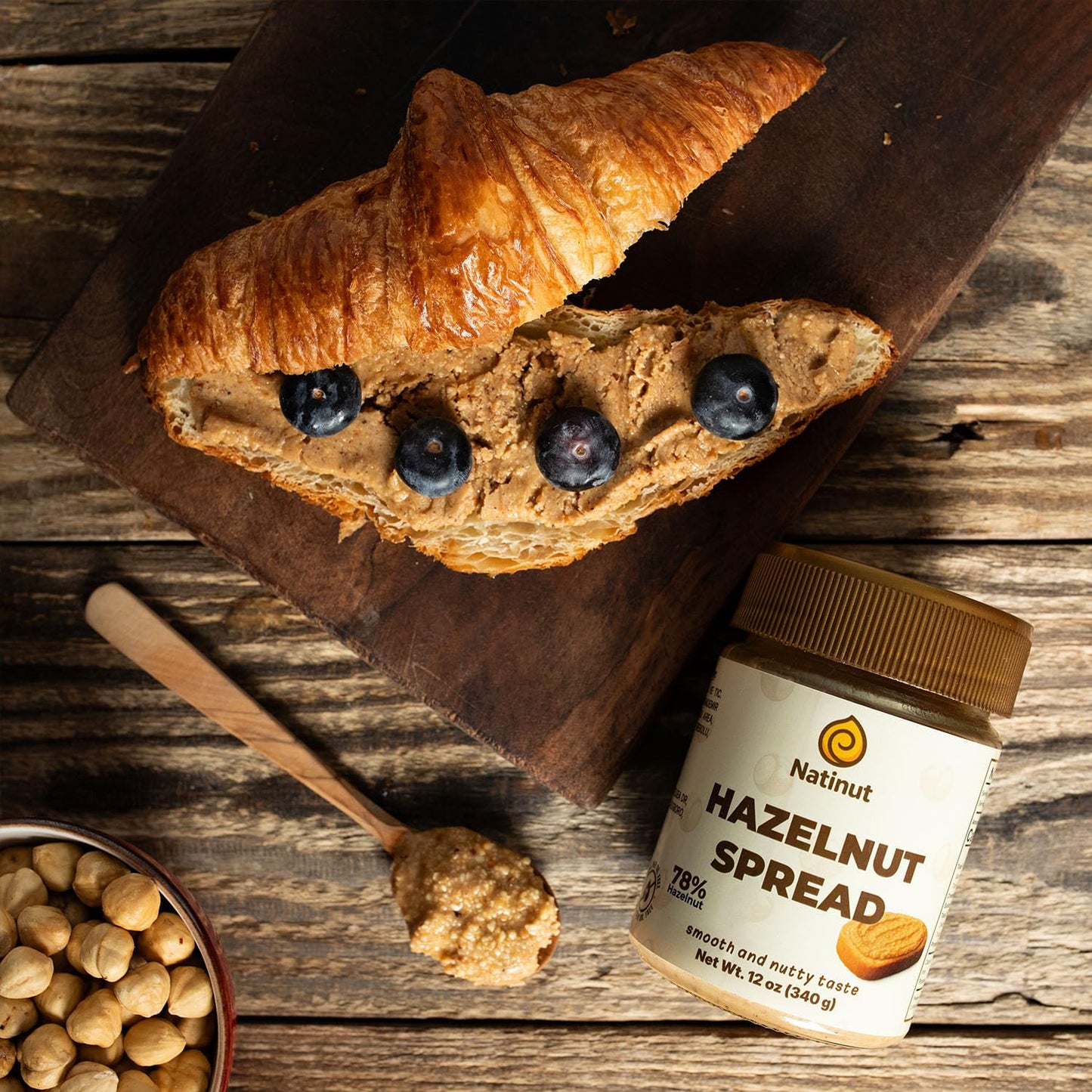Natinut 78% Hazelnut Paste - Natural Crunchy Hazelnut Butter with Real Nut Pieces, Roasted, Glucose-Free, Vegan, Palm Oil Free - Premium Hazelnut