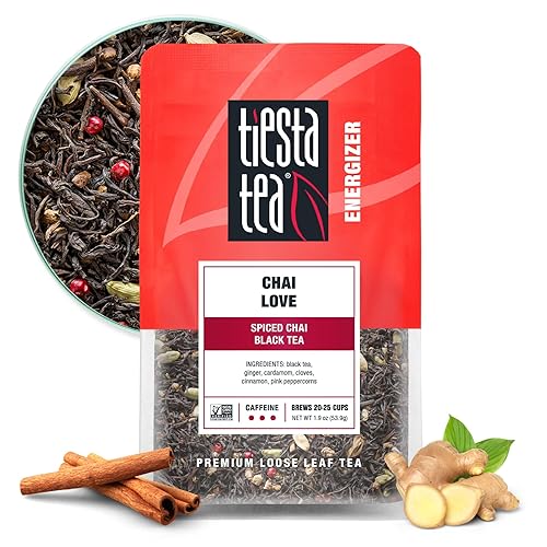 Tiesta Tea - Chai Love | Loose Leaf | Spiced Chai Black Tea | Premium Blend | High Caffeinated Black | Make Hot or Iced Brews Up to 25 Cups | 1.9