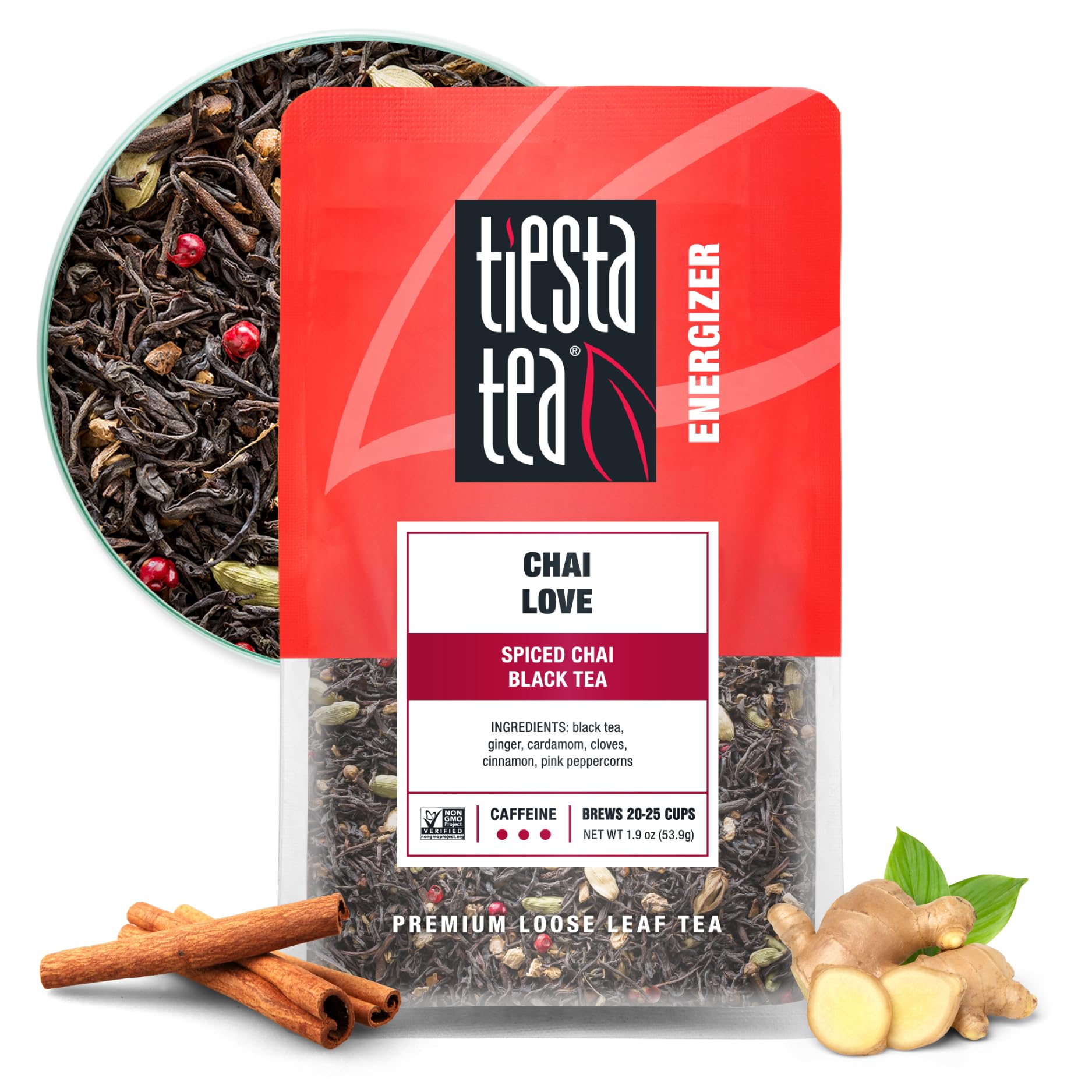 Tiesta Tea - Chai Love | Loose Leaf | Spiced Chai Black Tea | Premium Blend | High Caffeinated Black | Make Hot or Iced Brews Up to 25 Cups | 1.9