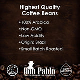 2LB Don Pablo Gourmet Coffee - Brazil Cerrado - Medium Dark Roast - Whole Bean Coffee - 100% Arabica Beans - Low Acidity and Non-GMO - 2lb bag