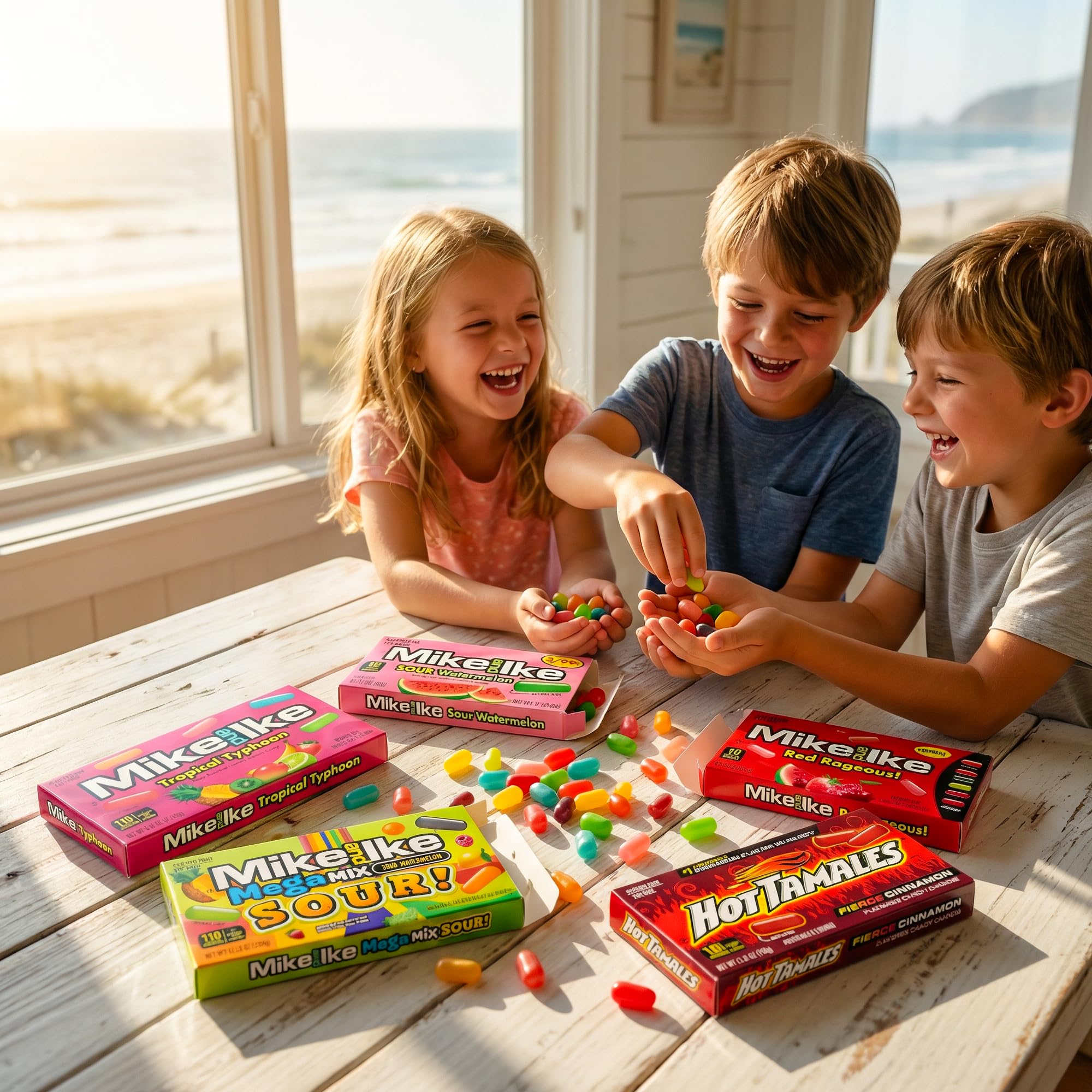 BP Bundle - Mike and Ike Theatre Box Candy Variety Pack - Fruity, Sour & Spicy Mixes - Candied Fruit, Mixed Fruit Gummy Candies Individually Wrapped