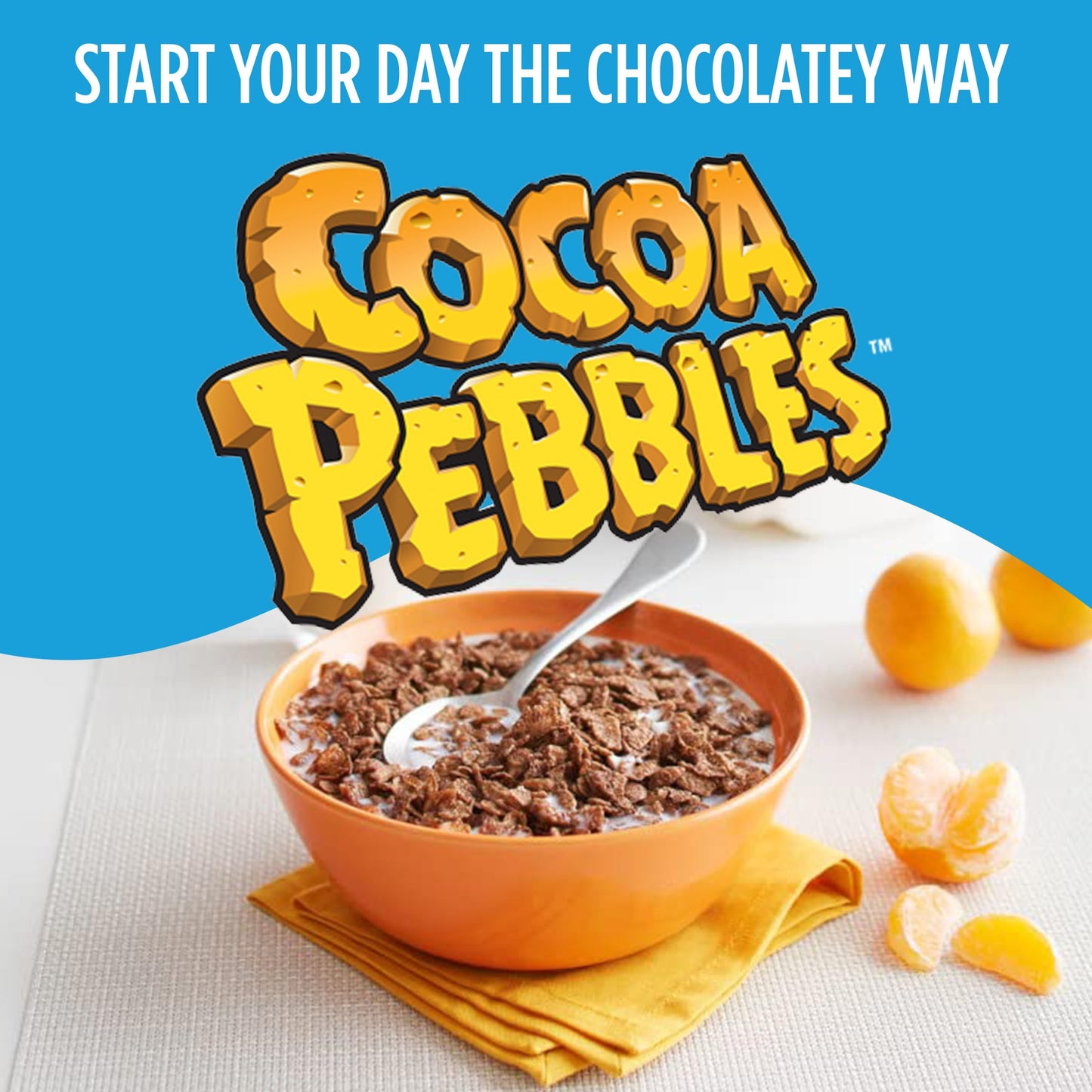 Cocoa PEBBLES Cereal, Chocolatey Kids Crunch, Gluten Free Sweetened Rice Crunch, 19.5 oz Family Size Cereal Box