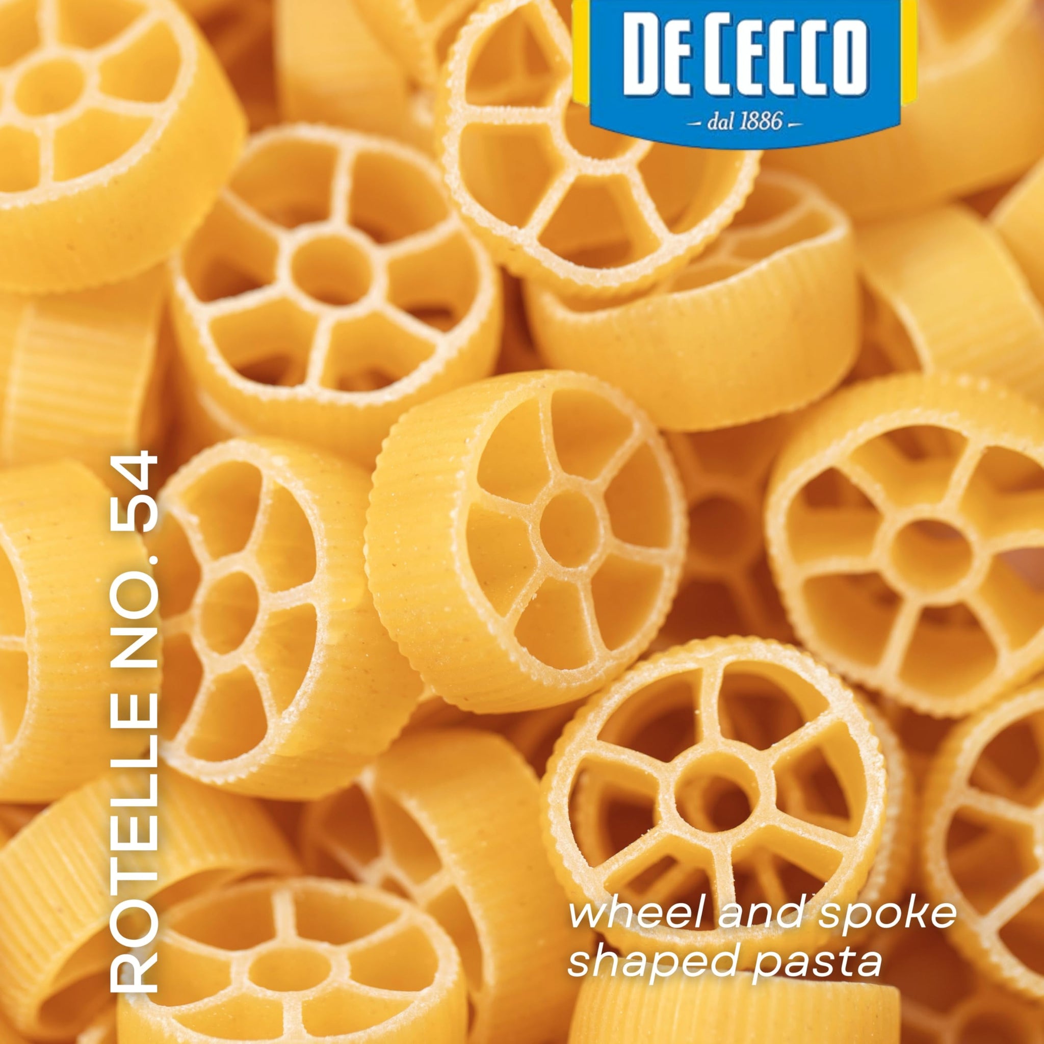 De Cecco Rotelle No. 54 Pasta, 16 Oz (Pack of 12), Authentic, Slow Dried, Made with Durum Wheat, Versatile Pasta for Sauces & Recipes, Made in Italy