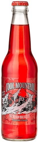 Cool Mountain STRAWBERRY SODA - "From Chief Long Neck's Personal Strawberry Patch", 12-Ounce Glass Bottle (Pack of 12)