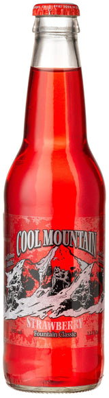 Cool Mountain STRAWBERRY SODA - "From Chief Long Neck's Personal Strawberry Patch", 12-Ounce Glass Bottle (Pack of 12)